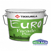 Краска водно-дисперсионная акриловая TIKKURILA EURO FACADE фасадная 9 л