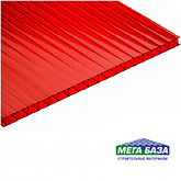 Сотовый поликарбонат цвет красный 2100х12000х6 мм