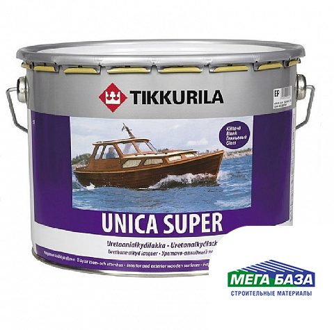 Лак высокоглянцевый износостойкий уретано-алкидный TIKKURILA UNICA SUPER 9 л