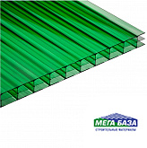 Сотовый поликарбонат цвет зелёный 2100х12000х16 мм