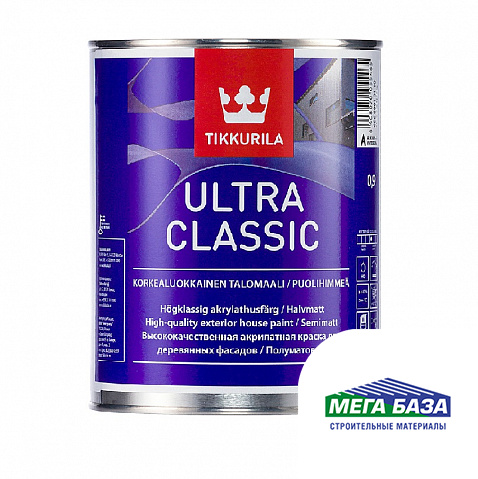 Краска для деревянных поверхностей TIKKURILA ULTRA CLASSIC 0,9 л