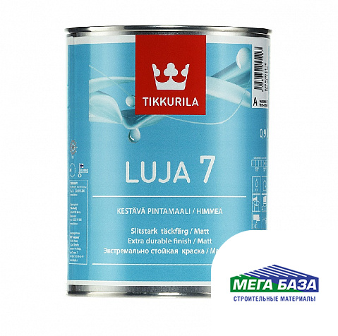 Краска водно-дисперсионная акрилатная TIKKURILA LUJA 7 для влажных помещений матовая 0,9 л