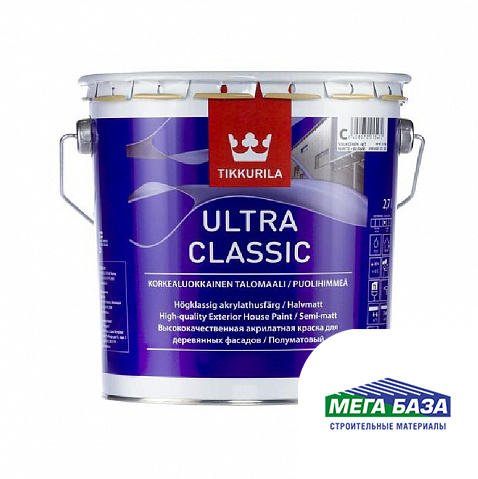 Краска для деревянных поверхностей TIKKURILA ULTRA CLASSIC 2,7 л