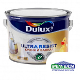 Краска для кухни и ванной матовая водно-дисперсионная DULUX ULTRA RESIST 5 л