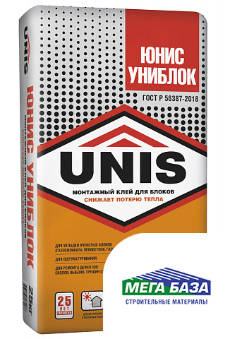 Клей кладочно-монтажный Unis Униблок 25 кг