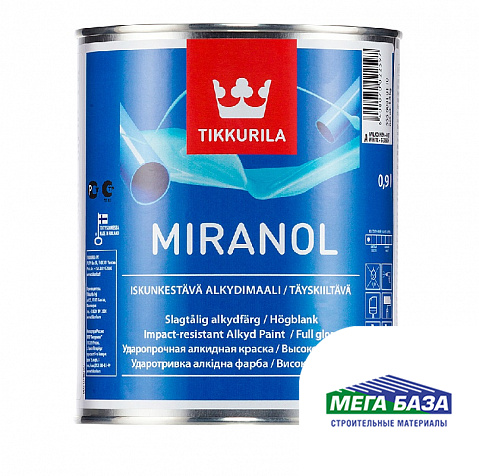 Эмаль для дерева и металла глянцевая алкидная TIKKURILA MIRANOL 0,9 л